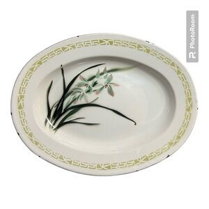 Oval Enamelware Platter Bumper Harvest Made In China 35 cm Cottagecore Vintage